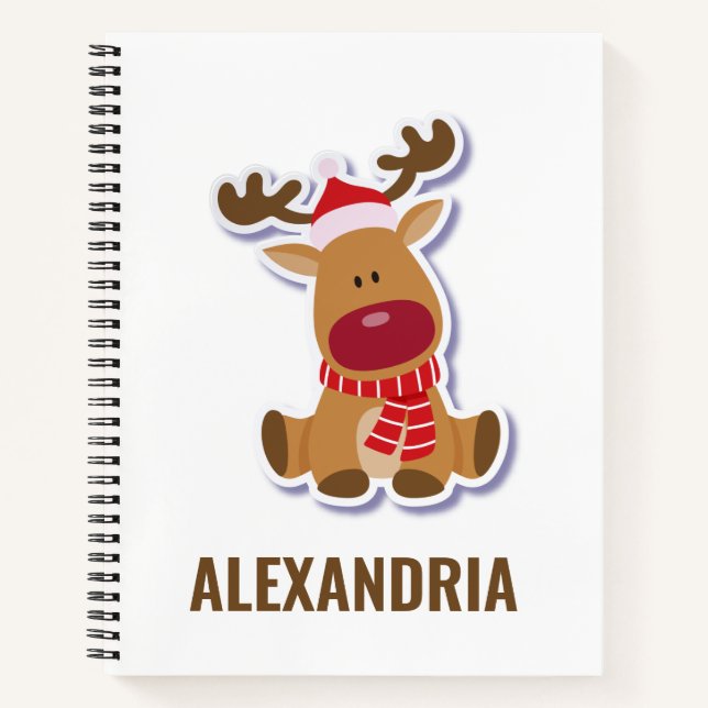 Carnet Fête de Noël du Père Noël de Rudolph (Devant)