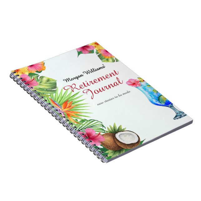 Carnet Fête de retraite tropicale d'été avec dîner et coc (Côté Droit)