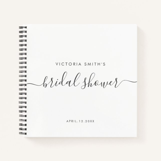 Carnet Fête des mariées de script chic moderne Bridesmaid (Devant)