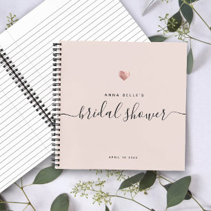 Carnet Fête des mariées de script moderne Blush Rose Gold