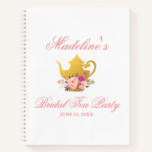 Carnet Fête des mariées Tea Party Floral Pink Gold Liste