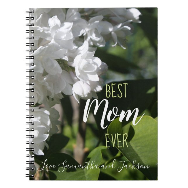 Carnet Fête des mères Lilacs blancs Meilleure maman jamai (Devant)
