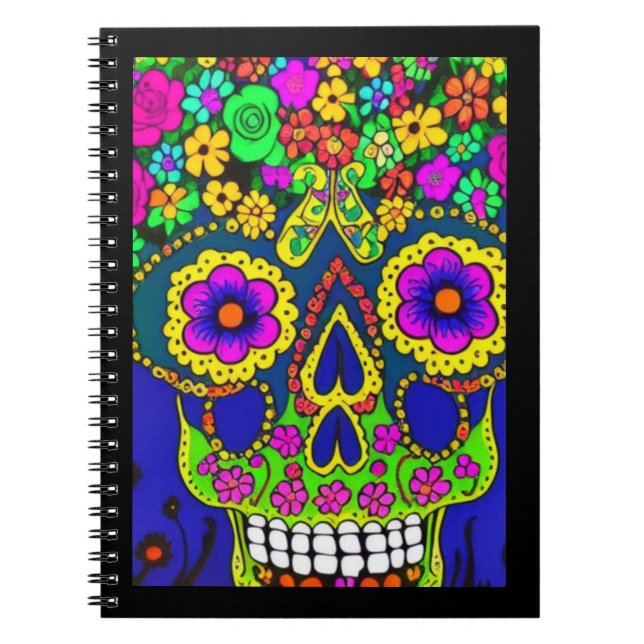 Carnet fête des morts en couleurs vives (Devant)