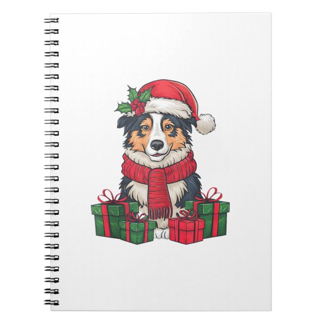 Carnet Fêtes de Noël du chien berger australien (Devant)
