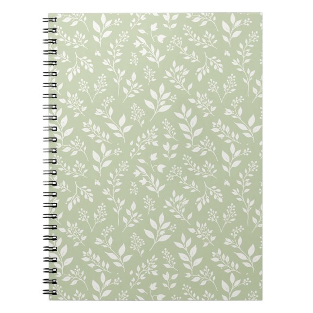 Carnet Feuillage d'automne neutre - Olive douce (Devant)