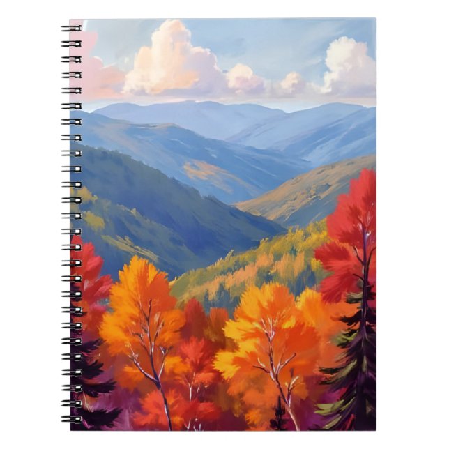 Carnet Feuillage d'automne | Paysage de montagne à l'aqua (Devant)
