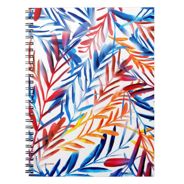Carnet Feuille aquarelle motif transparent (Devant)