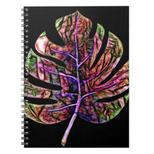 Carnet Feuille brillante néon tropicale