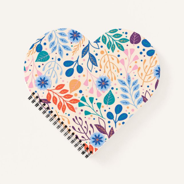 Carnet Feuille coloré Motif de feuillage moderne (Devant)