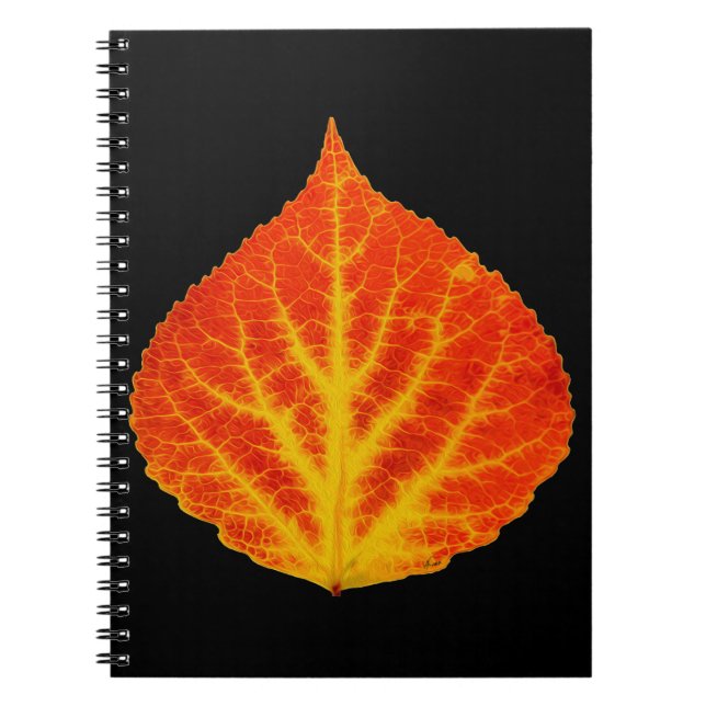 Carnet Feuille d'Aspen rouge et jaune #10 (Devant)