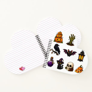 Carnet Feuille d'autocollants Halloween mignons et effray