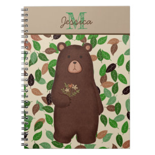 Carnet Feuille d'automne d'ours de région boisée