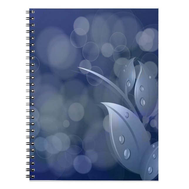 Carnet Feuille de Blue Bokeh (Devant)