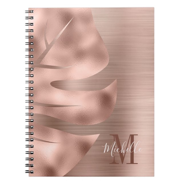 Carnet Feuille de Monogramme Or Rose (Devant)
