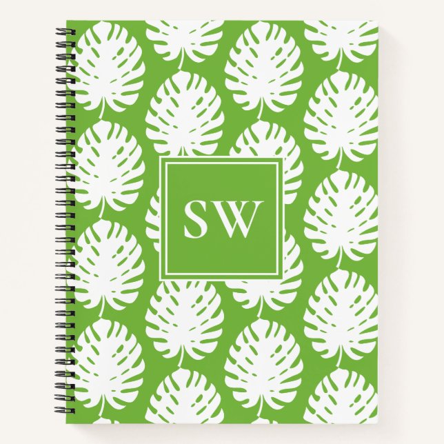Carnet Feuille de Monstera Tropicale Côtière Moderne      (Devant)