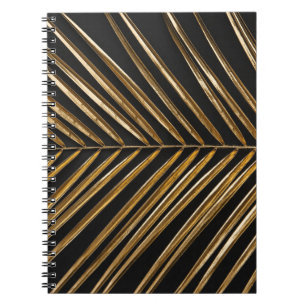 Carnet Feuille de palme dorée : minimaliste noir