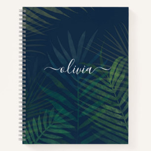 Carnet Feuille de palme tropical - Jungle verte fo