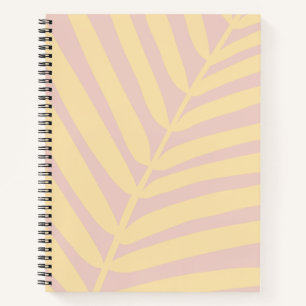 Carnet Feuille de palme tropicale jaune pastel