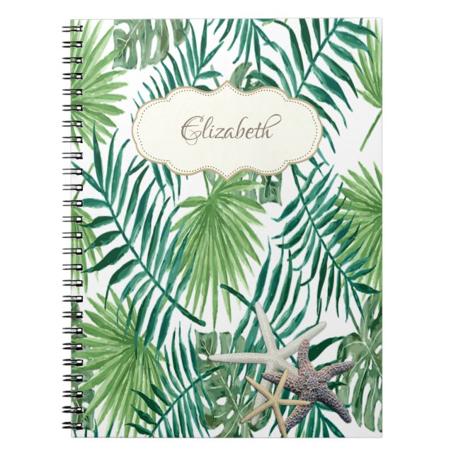 Carnet Feuille de palmier adorable ,étoile de mer ,person (Devant)