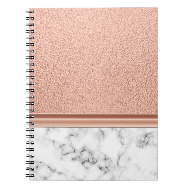 Carnet Feuille de Rose Gold sur Marbre (Devant)