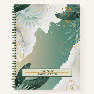 Carnet Feuille Or Et Vert