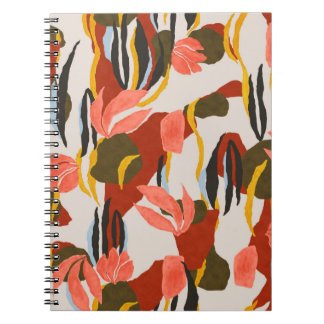 Carnet feuille rose et effet habillage motif design.