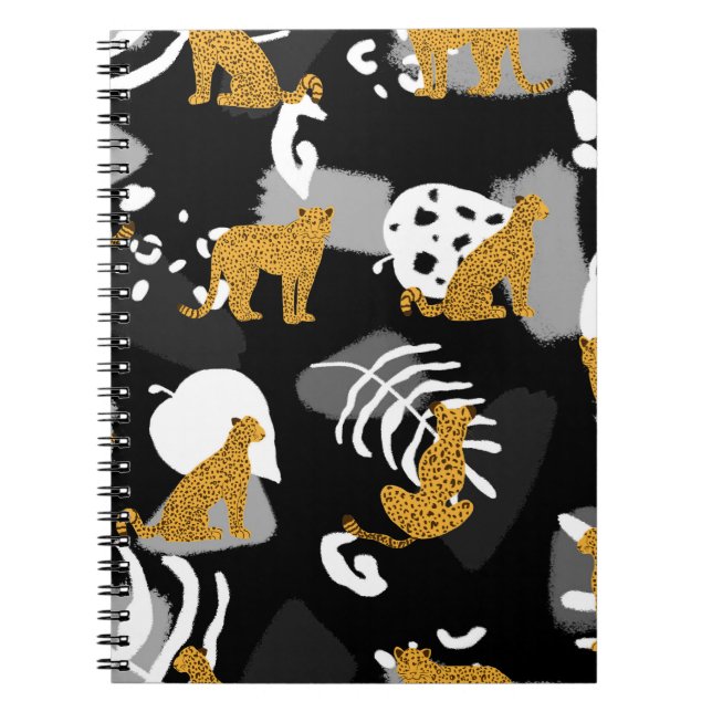 Carnet Feuilles Abstraits léopard Motif (Devant)