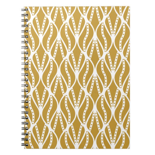 Carnet Feuilles Art Déco, motif classique sans couture. (Devant)