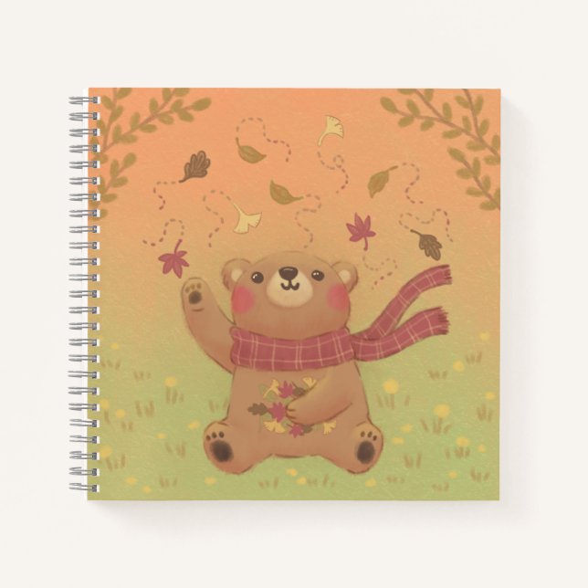 Carnet Feuilles automnales de l'automne de Teddy Bear (Devant)