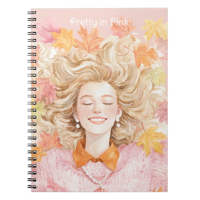 Carnet Feuilles Blond Vert Jaune Rose (Devant)
