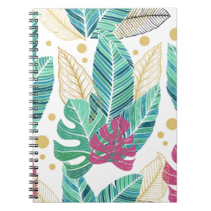 Carnet Feuilles botaniques tropicaux, conception vintage