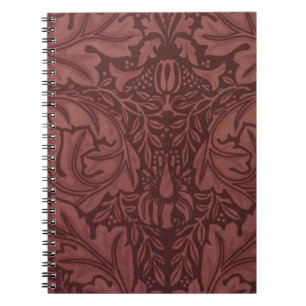 Carnet Feuilles d'Acanthus rouge foncé (par William Morri