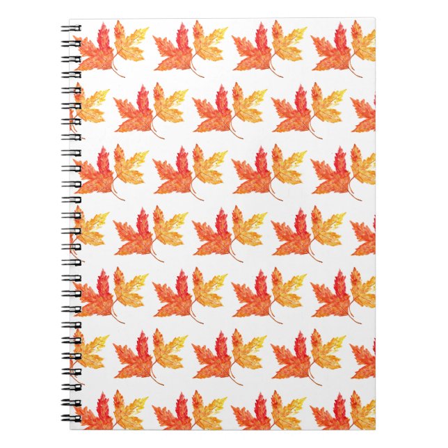 Carnet Feuilles d'automne aquarelle Automne Arbre rustiqu (Devant)