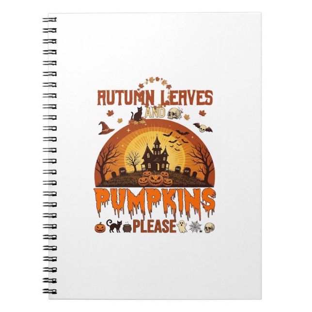 Carnet Feuilles d'Automne Citrouilles S'il Vous Plaît Hal (Devant)
