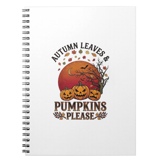 Carnet Feuilles d'automne Citrouilles S'il vous plaît Hal (Devant)