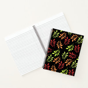 Carnet Feuilles d'automne colorées dans des tons chauds O