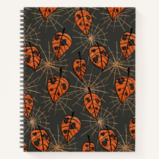 Carnet Feuilles d'automne d'Halloween et toiles d'araigné