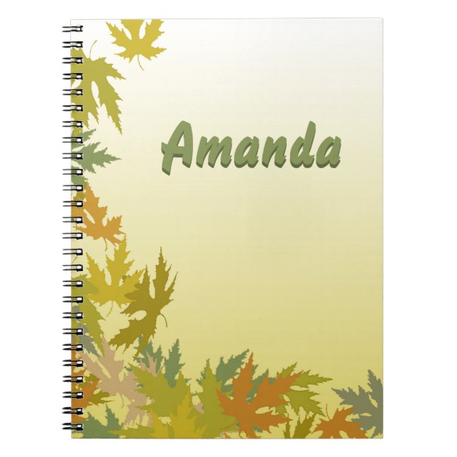 Carnet Feuilles d'automne en chute colorée (Devant)