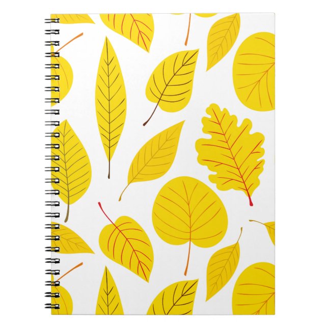 Carnet Feuilles d'automne en jaune (Devant)