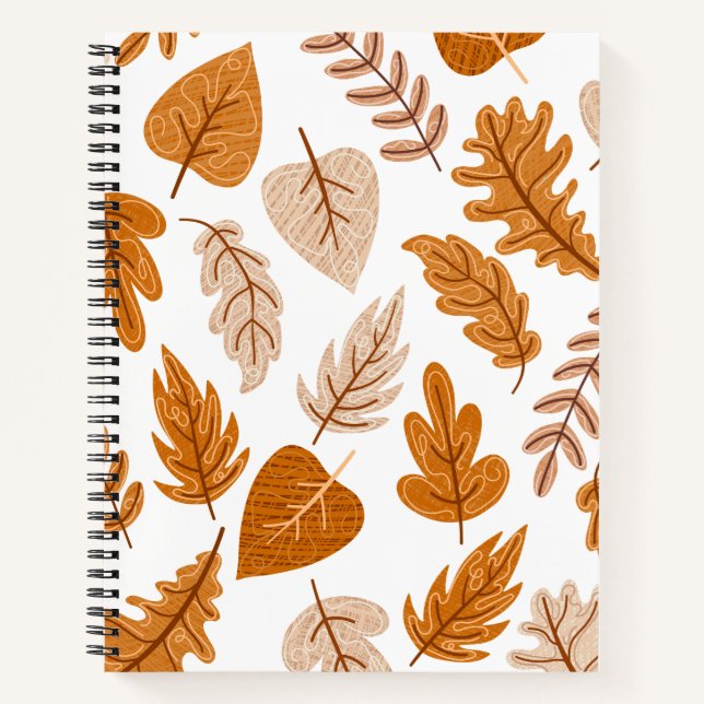 Carnet Feuilles d'automne esthétiques, motif de thème aut (Devant)