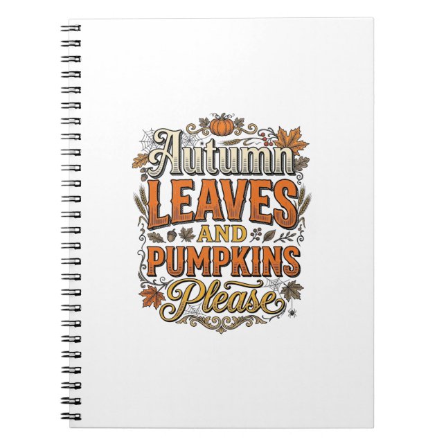 Carnet Feuilles D'automne Et Citrouilles S'il Vous Plaît  (Devant)