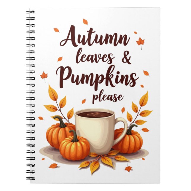 Carnet Feuilles d'automne et citrouilles s'il vous plaît (Devant)