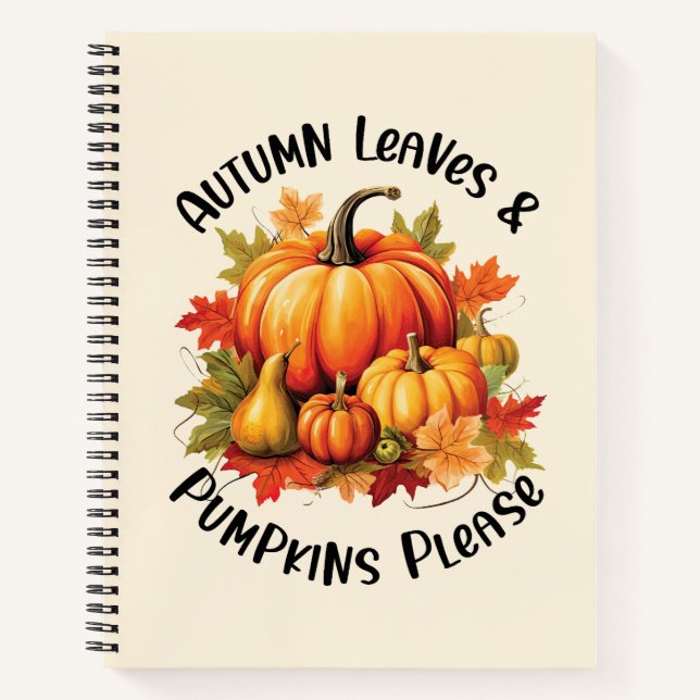 Carnet Feuilles d'automne et Citrouilles s'il vous plaît  (Devant)