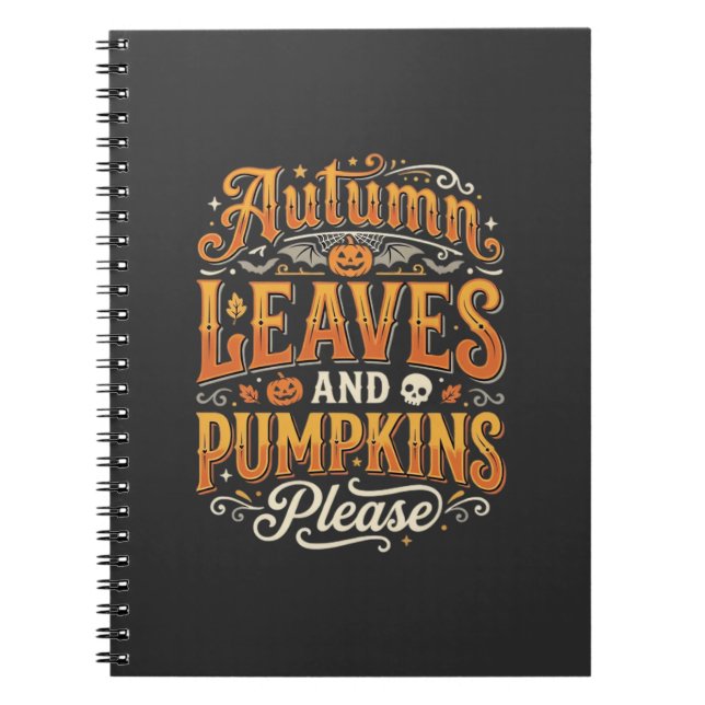 Carnet Feuilles d'automne et citrouilles s'il vous plaît  (Devant)