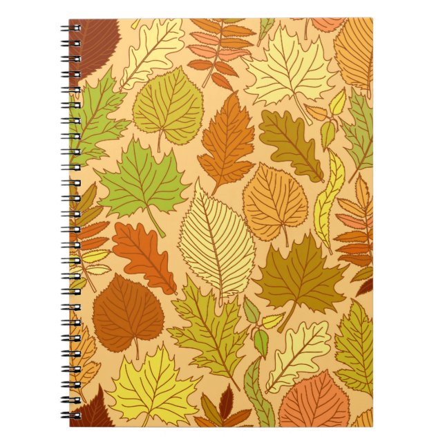 Carnet Feuilles d'automne : impression en tissu transpare (Devant)
