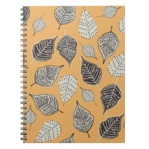 Carnet Feuilles d'automne, motif vintage sans soudure.