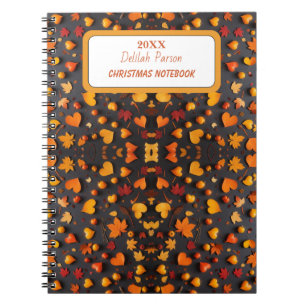 Carnet Feuilles d'automne vibrantes aux couleurs orange e