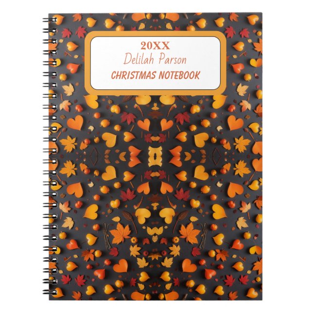 Carnet Feuilles d'automne vibrantes aux couleurs orange e (Devant)