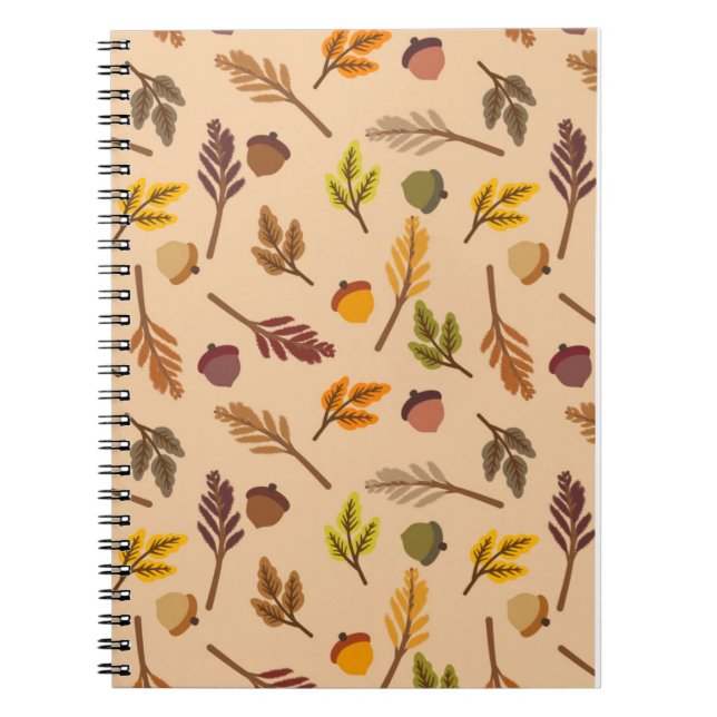 Carnet Feuilles de automne confortables et Acorns (Devant)