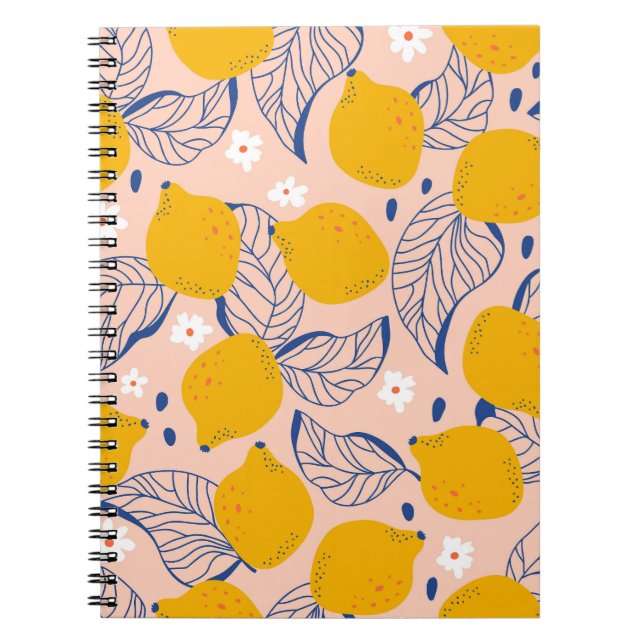 Carnet Feuilles de citron : Vintage rose sans joint. (Devant)